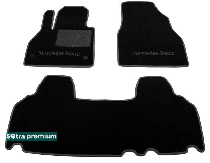 Sotra 07278-6-CH-BLACK Interior mats Sotra two-layer black for Mercedes Citan (2012-), set 072786CHBLACK
