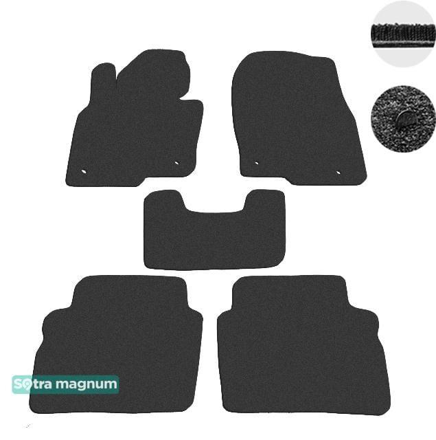 Sotra 08791-MG15-BLACK The carpets of the Sotra interior are two-layer Magnum black for Mazda CX-5 (mkII) 2017-, set 08791MG15BLACK