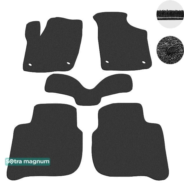 Sotra 07492-6-MG15-BLACK Interior mats Sotra two-layer black for Seat Toledo (2012-2018) 074926MG15BLACK