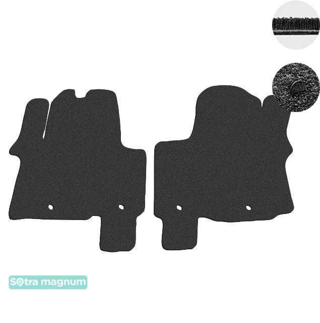 Sotra 08746-6-MG15-BLACK Interior mats Sotra two-layer black for Opel Vivaro (2014-) 087466MG15BLACK