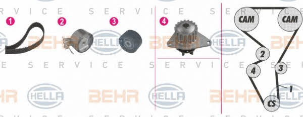 Behr-Hella 8MP 376 813-831 TIMING BELT KIT WITH WATER PUMP 8MP376813831