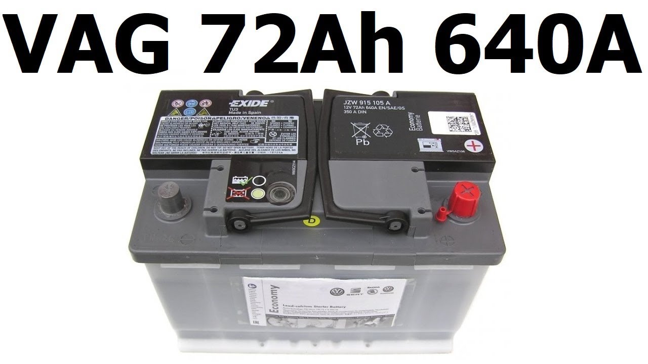 VAG JZW 915 105 A Battery VAG 12V 72AH 640A(EN) R+ JZW915105A
