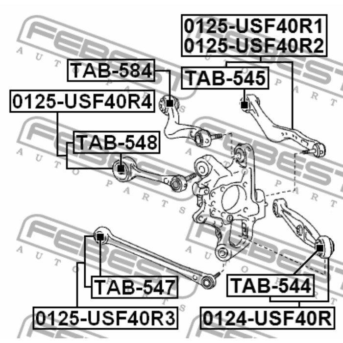 Silent block rear wishbone Febest TAB-584