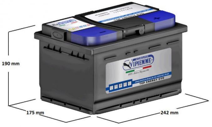 Vipiemme B068C Battery VIPIEMME 12V 65AH 540A(EN) R+ B068C