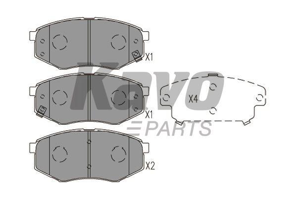 Front disc brake pads, set Kavo parts KBP-4025