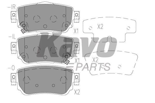 Rear disc brake pads, set Kavo parts KBP-6615