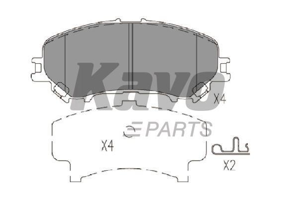 Front disc brake pads, set Kavo parts KBP-6614