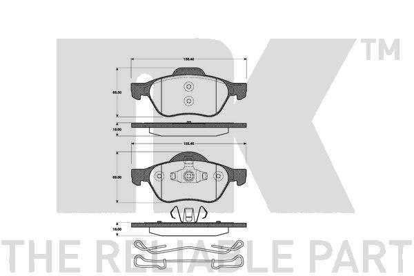 NK 223956 Brake Pad Set, disc brake 223956