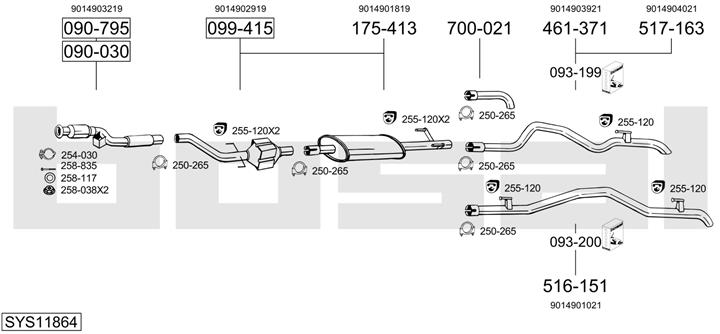 Bosal SYS11864 Exhaust system SYS11864