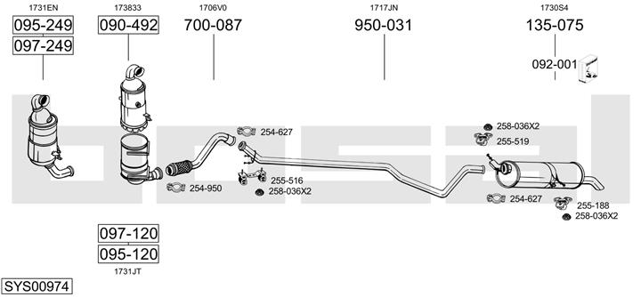Bosal SYS00974 Exhaust system SYS00974