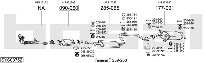 Bosal SYS03752 Exhaust system SYS03752