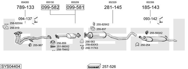 Bosal SYS04404 Exhaust system SYS04404
