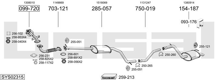 Bosal SYS02315 Exhaust system SYS02315