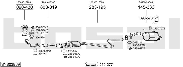 Bosal SYS03869 Exhaust system SYS03869