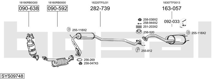 Bosal SYS09748 Exhaust system SYS09748