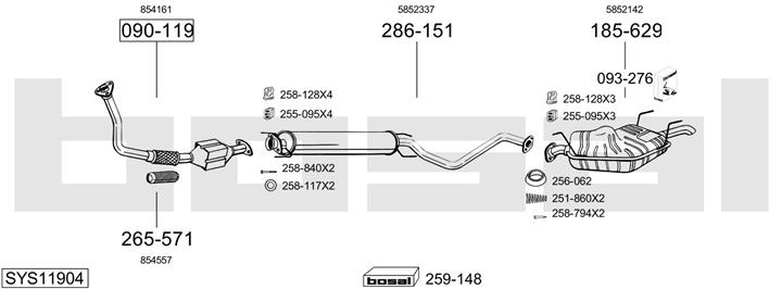 Bosal SYS11904 Exhaust system SYS11904