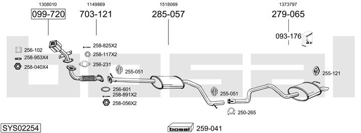 Bosal SYS02254 Exhaust system SYS02254