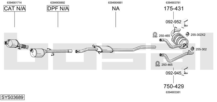 Bosal SYS03689 Exhaust system SYS03689