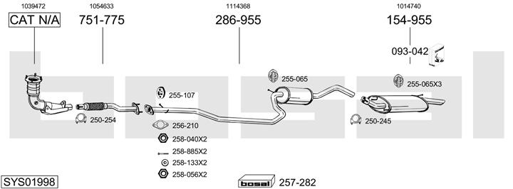 Bosal SYS01998 Exhaust system SYS01998