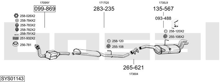 Bosal SYS01143 Exhaust system SYS01143