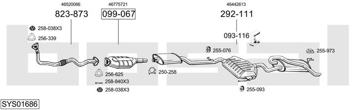 Bosal SYS01686 Exhaust system SYS01686