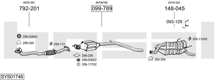 Bosal SYS01748 Exhaust system SYS01748