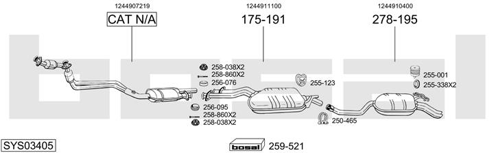 Bosal SYS03405 Exhaust system SYS03405