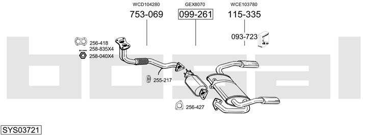 Bosal SYS03721 Exhaust system SYS03721