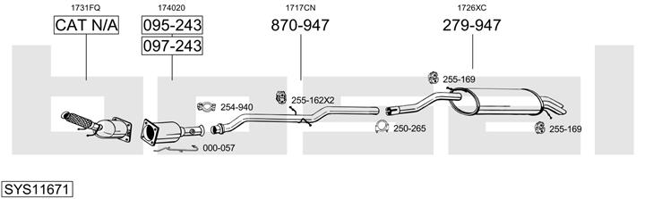 Bosal SYS11671 Exhaust system SYS11671