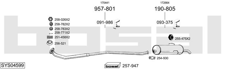Bosal SYS04599 Exhaust system SYS04599