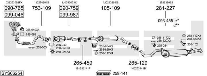 Bosal SYS06254 Exhaust system SYS06254