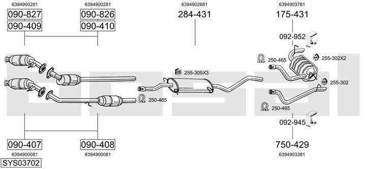 Bosal SYS03702 Exhaust system SYS03702