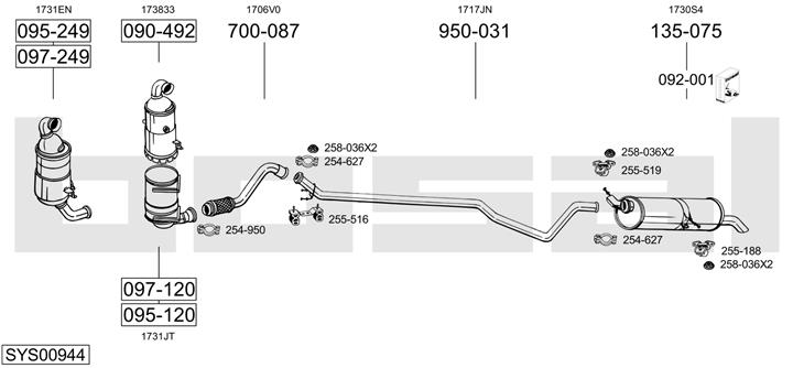 Bosal SYS00944 Exhaust system SYS00944