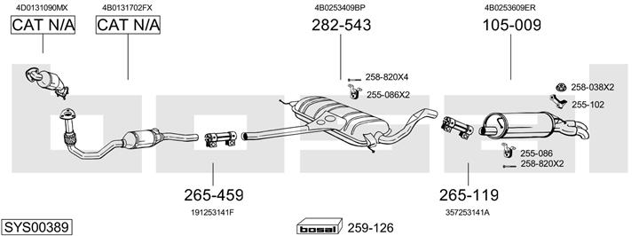 Bosal SYS00389 Exhaust system SYS00389