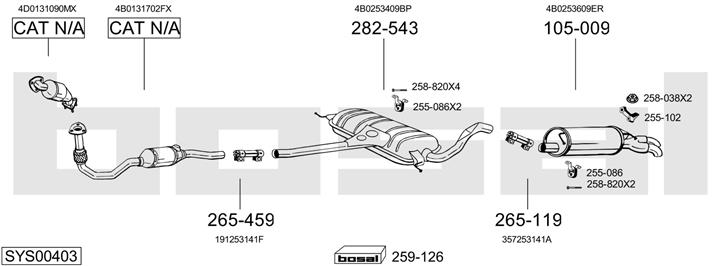 Bosal SYS00403 Exhaust system SYS00403