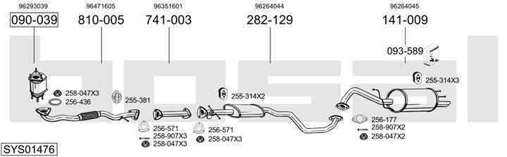 Bosal SYS01476 Exhaust system SYS01476