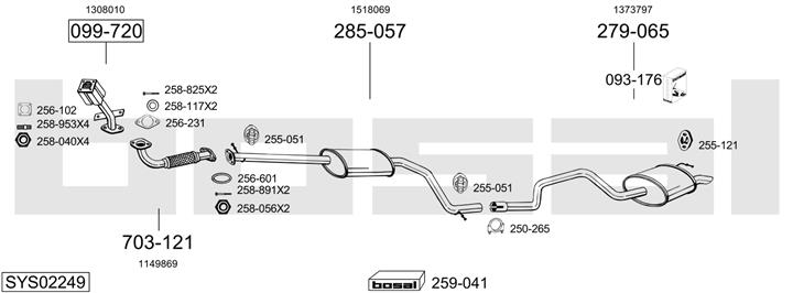 Bosal SYS02249 Exhaust system SYS02249