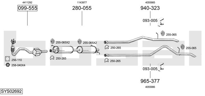 Bosal SYS02692 Exhaust system SYS02692