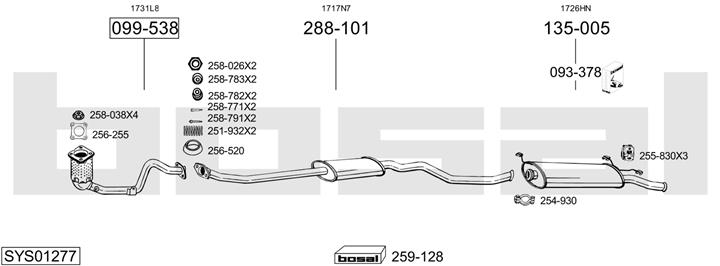 Bosal SYS01277 Exhaust system SYS01277