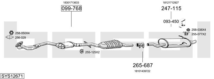 Bosal SYS12671 Exhaust system SYS12671