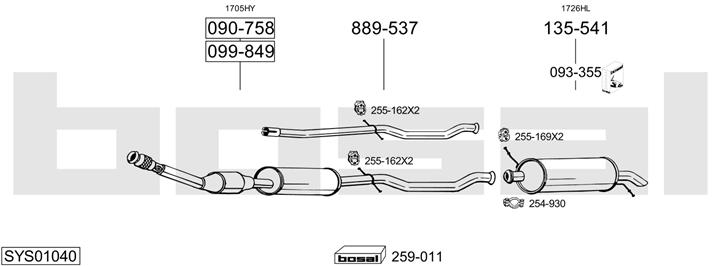 Bosal SYS01040 Exhaust system SYS01040