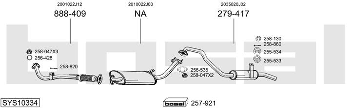 Bosal SYS10334 Exhaust system SYS10334