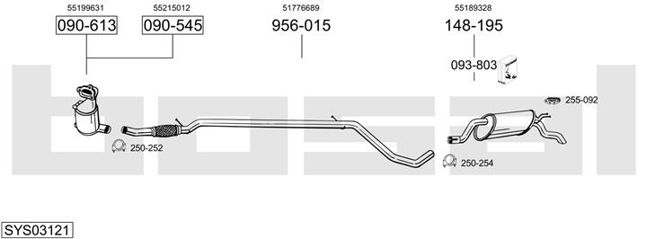 Bosal SYS03121 Exhaust system SYS03121