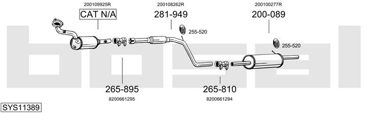 Bosal SYS11389 Exhaust system SYS11389