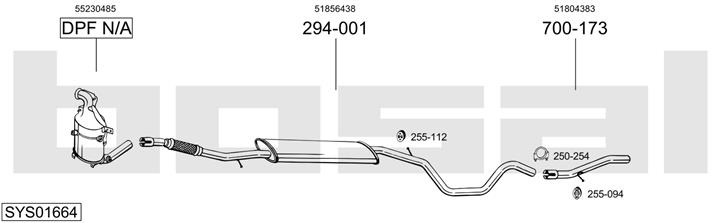 Bosal SYS01664 Exhaust system SYS01664