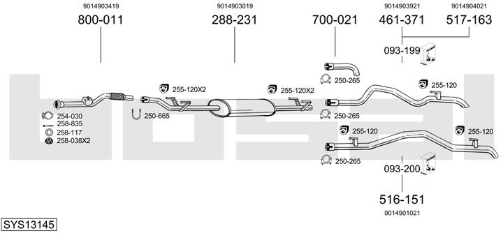 Bosal SYS13145 Exhaust system SYS13145