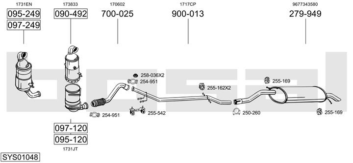 Bosal SYS01048 Exhaust system SYS01048