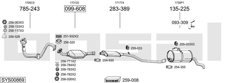 Bosal SYS00869 Exhaust system SYS00869