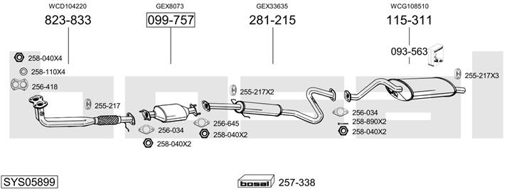 Bosal SYS05899 Exhaust system SYS05899