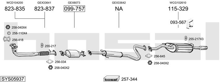 Bosal SYS05937 Exhaust system SYS05937
